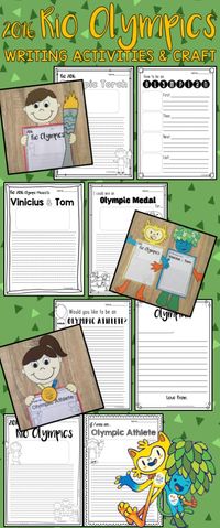 Rio Olympic Games Writing and Craft Activities.  Includes 2  Mascot Craftivities!