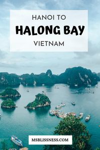 No trip to the north of Vietnam is complete without a visit to Halong Bay. The crystal blue waters scattered with beautiful limestone peaks, it’s a UNESCO World Heritage Site and one of the most iconic natural beauties in Southeast Asia.  If you're wondering how to get from Hanoi to Halong Bay, read on here. Don't forget to pin for later #halongbay #vietnam #worldheritagesite #halong #travel #southeastasia #adventuretravel #travelgirl