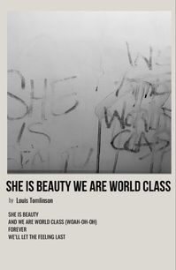 minimal polaroid song poster for she is beauty we are world class by louis tomlinson