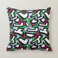 80s Memphis Funky Geometric Subatomic Cushion | Zazzle.co.uk