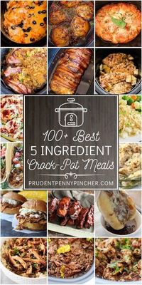 100 Best 5 Ingredient Crockpot Meals #crockpot #crockpotrecipes #crockpotmeals #slowcooker #dinnerrecipes #dinner #easyrecipes #easydinner