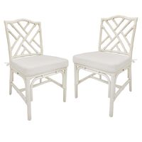 Grace Mitchell Set of 2 Dana White Rattan Dining Chair