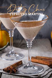 If you’re a dirty chai latte lover, this spiked espresso martini is the drink for you! The creamy blend of coffee and gin is warmed up with a sprinkling of cinnamon and chai spices. Grab a blanket and snuggle up by the fire with one of these as the chilly nights set in!⁠