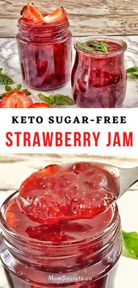 This sugar-free homemade strawberry jam recipe shows you how to make strawberry jam at home. It's quick and easy to make, and it is also keto-friendly! #STRAWBERRY #STRAWBERRYJAM #KETOJAM #SUGARFREESTRAWBERRYJAM