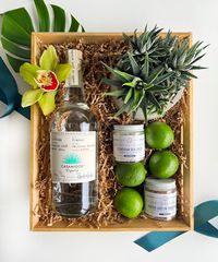 Margarita gift sets - delivered to their door!  For the ultimate cocktail crate, "Pour Decisions", we are carrying Casamigos – the award-winning, ultra-premium tequila, paired with limes, two specialty salts by Desert Provisions and of course, a succulent garden for an extra special celebratory feel! It's 5 o'clock somewhere!