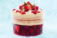 Berry and coconut Christmas trifle