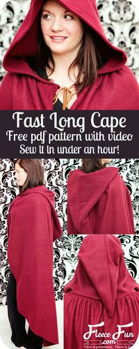 This cape looks really easy to sew and there's a video tutorial. Love!