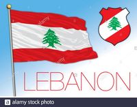 Lebanon official national flag and coat of arms, middle east, vector illustration Stock Vector