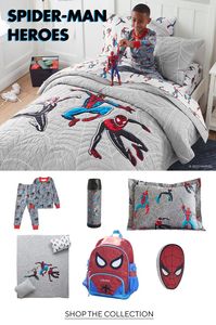 Is your little hero ready for a refresh? Bring their favorite web-slingers home with our action-packed collectibles for kids. Organic cotton bedding, so-soft pajamas and glow-in-the-dark sheets make crawling into bed more fun. And ultra-durable backpacks and lunch boxes give their school gear style a boost. Be sure to include LED wall decor to complete the Spidey look.