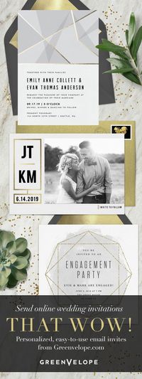 We are such a huge fan of the new online wedding invite trend. It saves time, money and trees! Greenvelope has some of the best designs too, see all of them here. #weddingtrends #weddingideas #weddinginvites #savethedate #wedding #bride #bridetobe #weddingplanning #weddingchicks