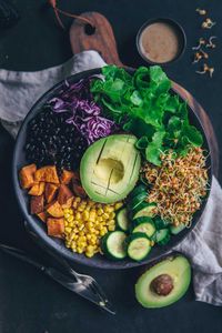 Mexican Taco Bowl With Walnut Dressing