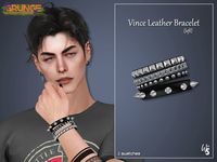 The Sims Resource - Sims 4 - Bracelets - WisteriaSims - For Men - Vince Leather Bracelet for men