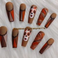 Handmade With Love Free Hand Art Full Set. Size Small/Medium Or Med-Large. Application Kit Included With Every Purchase. Fast Shipping. Ig: Goddessfantasynails Goddessfantasy.Etsy.Com