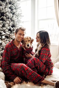 06 DEC, 2017 Christmas Pajamas For The Whole Family - Outfit Details Wearing the Holiday Plaid Collection (XS on me, M on Phil and XL on Luna)