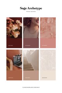 Love this delicate and romantic color palette with shades of red, pink and beige? You might be a Sage Brand Archetype!  Take the Brand Archetype quiz that has helped over 15K women get greater brand clarity and make deeper connections with their brands.    Colors used:  #4F1815 #7E4D4D #CE8980 #A76147 #BE9987 #EEE2D6