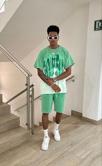 Drippy green outfit inspo men, drippy streetwear outfit inspo men, drippy streetwear outfit men, green streetwear outfit inspo men