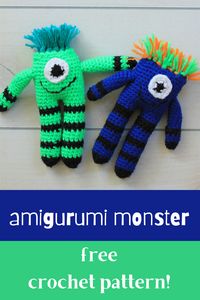 Quick and simple free pattern for a crochet amigurumi monster. Free pattern for a crochet monster.