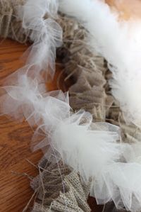 Tulle garland DIY, looks like snow, great for Christmas!