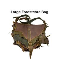 This big leather bag is made to order. Please note the estimated ship date. Add matching wallet: https://www.etsy.com/listing/1211159529/handmade-leather-wallet-leather-card Every Forestcore bag is a  unique piece of art. Because each hide is unique so are the edges of each hide. I choose different shapes for the patches I stitch into the piece. The design and materials will be exactly those pictured.  This bag is made of richly pigmented brown conditioned leather and hunter green and olive-brow