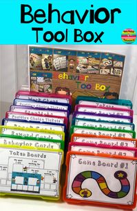 Do you need some ideas and strategies to help those tough classroom behaviors?  Do you feel like you do not have any time to create behavior charts for your classroom management?  This behavior tool box has token boards, game boards, work charts, rewards, positive choice tickets and more.  Click here to see more pictures!  #behavior #behaviorstrategies