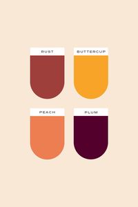 Warm, desert, fruity color palette curated by Meteor Street Studio | Beautiful brand design and Squarespace websites for passionate businesses and entrepreneurs. Cream, rust red, peach, plum purple, buttercup gold yellow. #color #colour #colorpalette #colourpalette