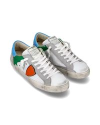 Sneakers Uomo Philippe Model Paris In Pelle Bianca, Back Azzurro cod. PRLU XP01 | eBay