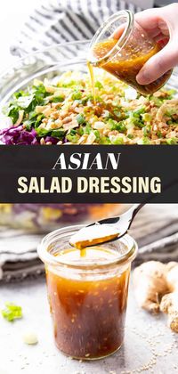 Asian Salad Dressing from Beaming Baker. Sweet and savory with a sesame ginger twist and bright flavor for the best Asian Salad Dressing!