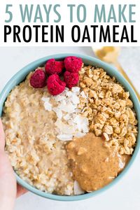 Want to make your oatmeal even healthier? I've got you covered with 5 delicious and easy ways to boost the protein content of oatmeal so that it will keep you full until lunch.