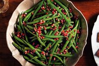 Green beans with pomegranate makes a simple, stunning Christmas side dish.