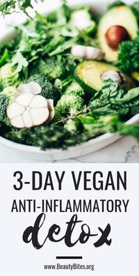 3-day vegan anti-inflammatory detox plan to help you get back on track! Nourish your body with the right foods and feel amazing! This 3-day detox can help you lose some weight, but more importantly get you on the right track!