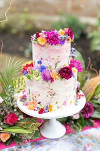 Bright Floral Wedding Cake by Blushing Cook | Spring Equinox at Thorpe Manor Wedding Venue by Revival Rooms | Anneli Marinovich Photography