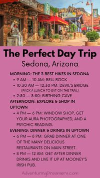 Sedona is only two hours from Phoenix, which makes it the perfect day trip getaway. There's so much to do and see in Sedona, so how do you narrow down what to do while you're in town? Check out this day trip to Sedona itinerary where I have outlined all the best excursions to do on your quick getaway. | Sedona | Travel Itinerary | Sedona Arizona things to do | Sedona Arizona | Sedona Hikes | Uptown Sedona | Sedona Shopping | Red Rock Country | Sedona Itinerary | Sedona Getaway