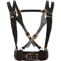 Prabal Gurung Regiment Leather Harness ($600) ❤ liked on Polyvore featuring accessories, belts, harness, bondage, black and prabal gurung