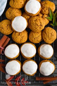 Iced Pumpkin Cookies - Olga in the Kitchen