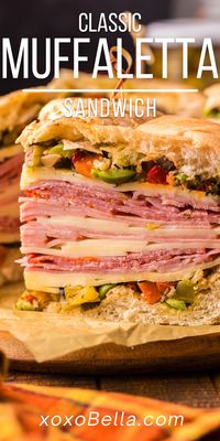 A well-made muffaletta sandwich with olive spread, deli meats and cheese is one of life’s culinary delights! It’s easy to make a muffaletta recipe yourself at home and it’s hard to beat this classic New Orleans sandwich. This show-stopping sandwich is guaranteed to satisfy even the heartiest appetite. Traditional muffaletta is the perfect combination of tasty ingredients. Boasting homemade olive spread along with delicious Italian deli meats and cheese, this is the ultimate sandwich.