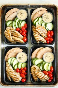 Copycat Starbucks Chicken and Hummus Bistro Box - Meal prep for the week ahead!!! Filled with hummus, chicken strips, cucumber, tomatoes and wheat pita.