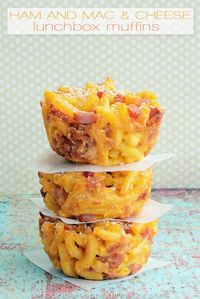 Ham and Mac and Cheese Lunchbox Muffins | Four Ingredients (you probably have them all) | Goes together in a flash!