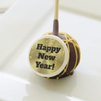 Modern Gold Black New Year's Cake Pop Favors