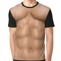 Super soft and comfy t-shirt featuring sublimation printed polyester blend front panel, solid color 100% cotton back/sleeves/rib. Size range XS-2XL, suitable for men and women. Muscle, Six Pack, Abs, Ripped,