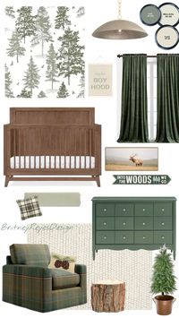 Greens and wood tones nursery!