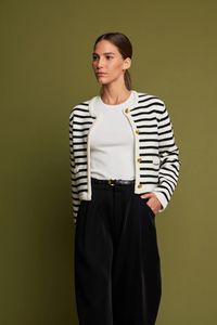 Knit Striped Sweater Cardigan – English Factory