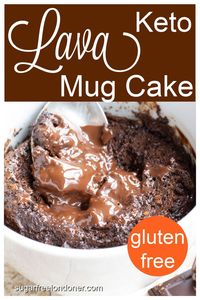 This gooey keto lava mug cake has only 5 ingredients and cooks in 1 minute! A delicious low carb dessert with a molten chocolate centre.