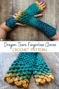 Make your very own pair of Dragon Tears Fingerless Gloves using this easy-to-follow crochet pattern. How gorgeous are these?!