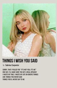 minimal polaroid song poster for things i wish you said by sabrina carpenter