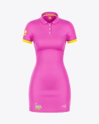 Contains special layers and smart object for your creative works. The item is presented in a front view. apparel, clothing, dress, female, front view, garment, golf, polo dress, sport, team, tennis, uniform, wear, women