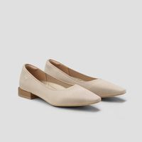 Minnie Pro Sustainable Small Square-Toe Women's Heels in Almond | VIVAIA