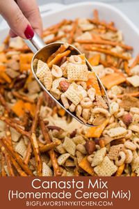 A party isn't a party without a big batch of this family-favorite Chex mix variation. This flavor-packed cereal snack mix makes a big batch that's perfect for holiday parties, potlucks, and game day gatherings.