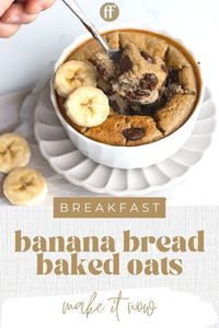 Tiktok Banana Bread Baked Oats - fleurfoodie