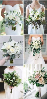 Rustic Greenery and Floral Wedding Bouquets Ideas