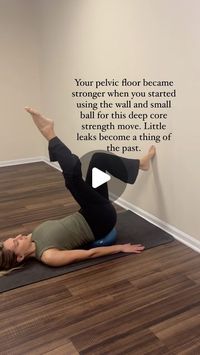 Mandy Froehlich, M.S., 500-RYT on Instagram: "If you are a beginner...do NOT put the Pilates small ball under your hips. Adding the ball is to create more instability for the pelvic floor.⁣ ⁣ If you are a beginner do this move without the ball first. Keep your ribs down and glue your lower back to the floor while moving your legs. Will you try this one with the ball?"